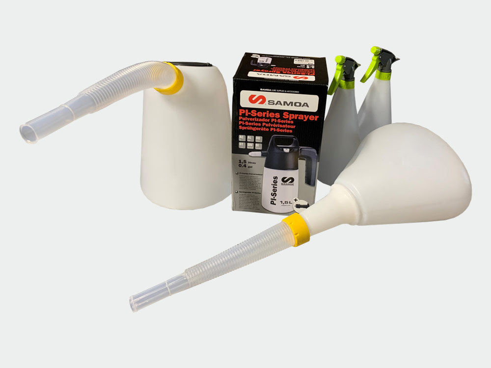 MEASURES, DISPENSERS, FUNNELS, SPRAYERS