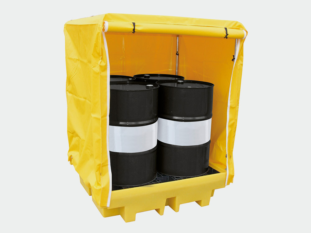 4 x 205 litre Spill Pallet with Soft Top Cover